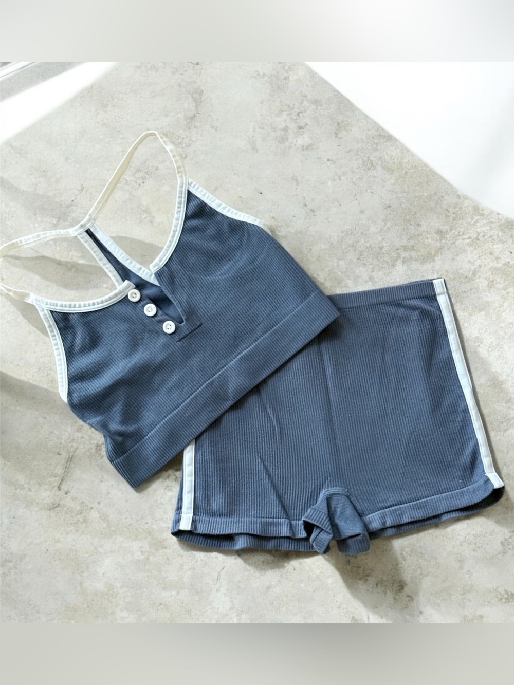 Colsie Ribbed Sports Bra Tank and Bike Shorts Set!